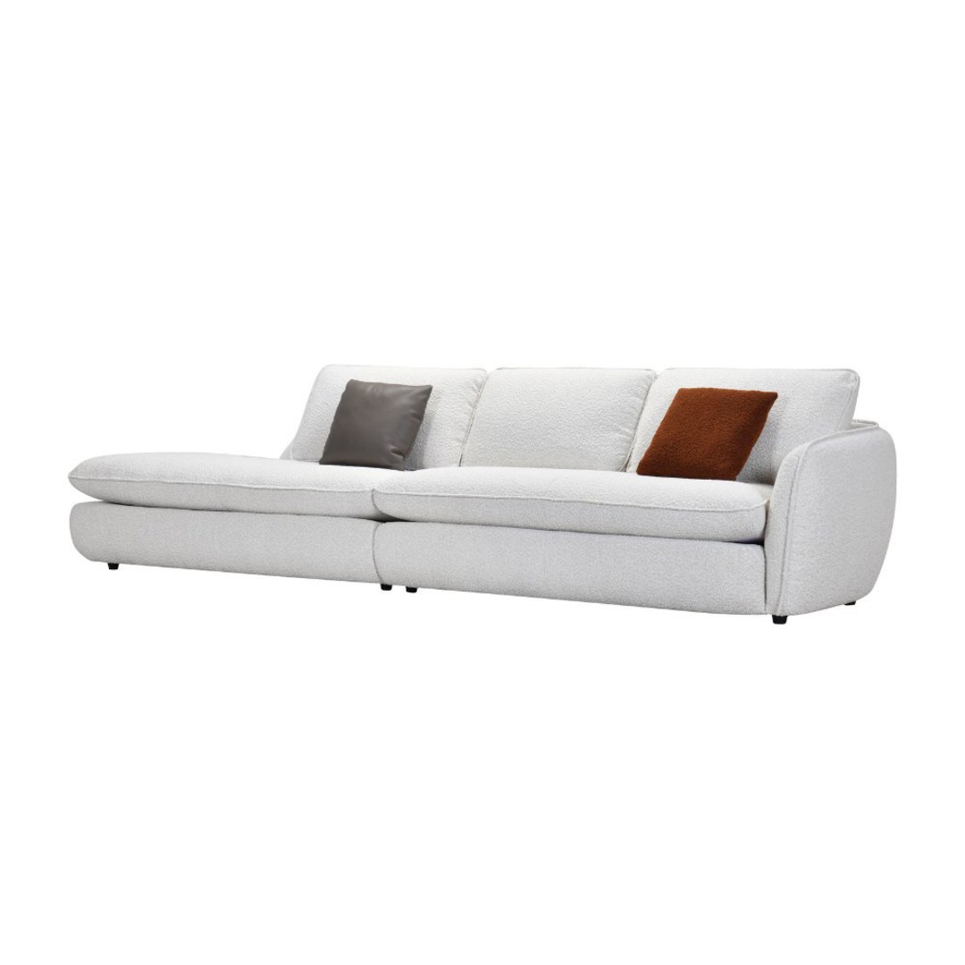 Carpi Fabric Chaise Lounge - Feather Filled White image 0